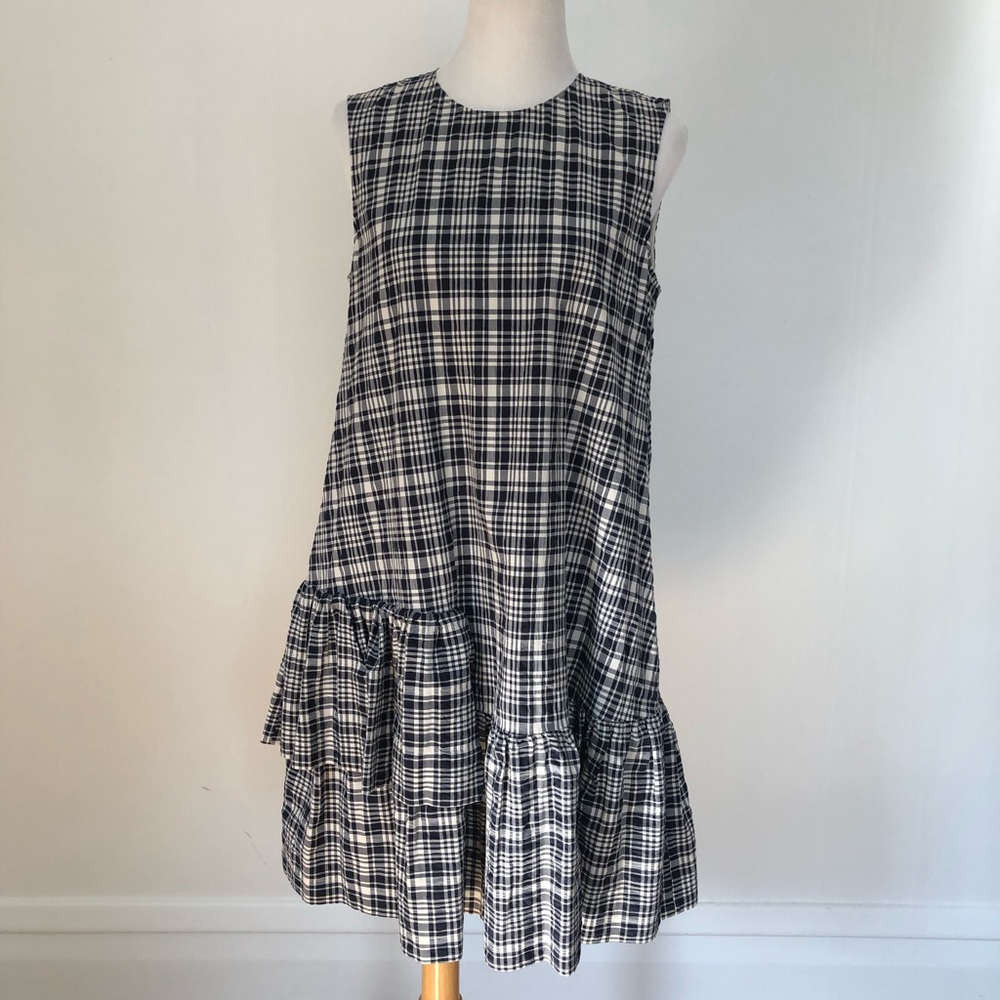 COS plaid tired ruffle sundress size 10